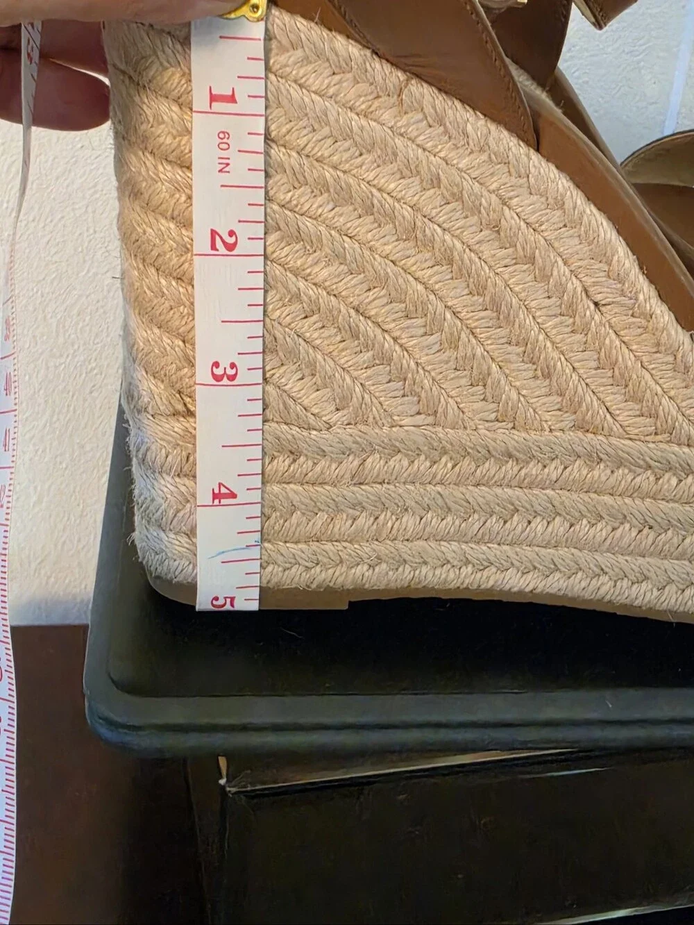 Michael Kors Tan Espadrille Platform Sandals with Signature Canvas Strap